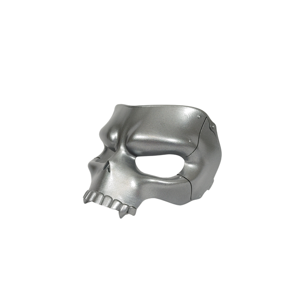 Adult Plastic Silver Skull Mask – 3D-Totenkopfmaske Für Halloween & Karneval, Mit Netzsicht