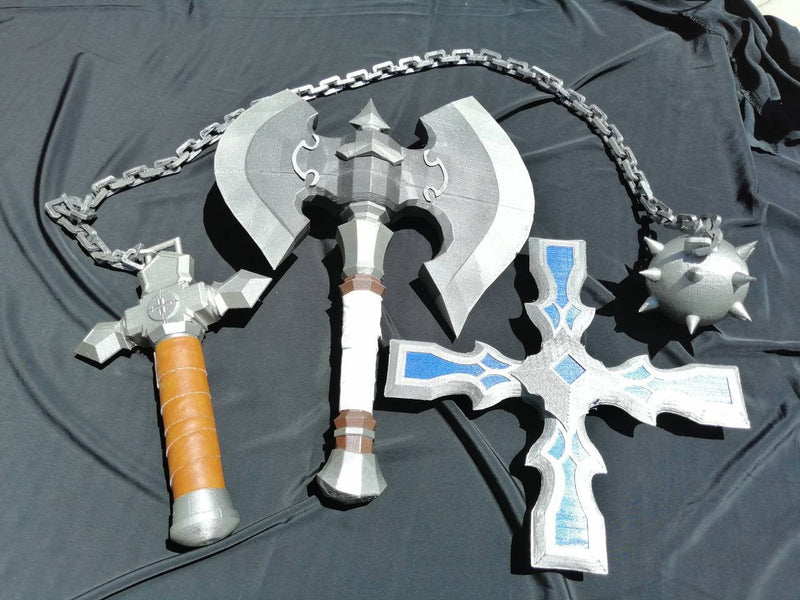 Super Smash Bros Castlevania Simon Richter Vampire Killer Cross Boomerang Throwing Axe Bundle - Boosted Props