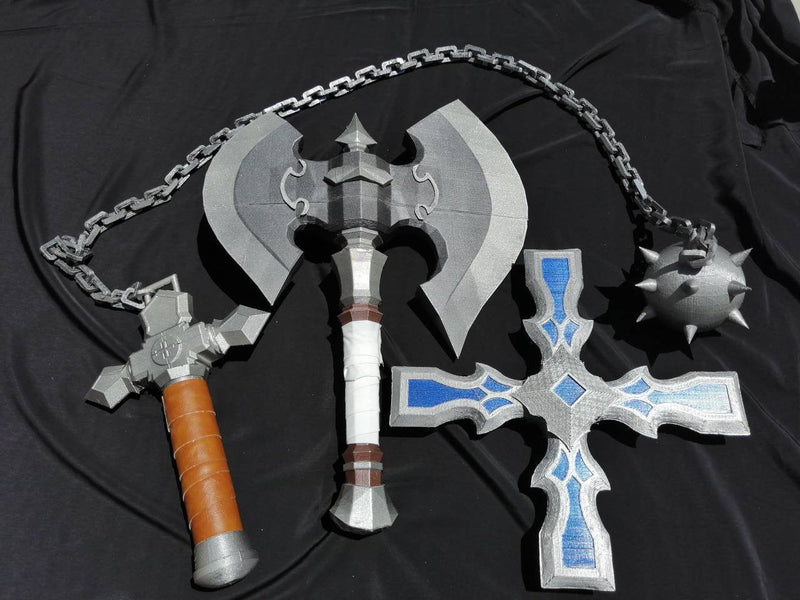 Super Smash Bros Castlevania Simon Richter Vampire Killer Cross Boomerang Throwing Axe Bundle - Boosted Props